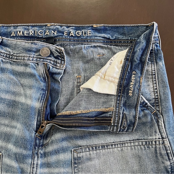 AMERICAN EAGLE Carpenter Jean MEN’S 32x30 (27) Medium Wash Denim Wide Barrel Leg - Picture 6 of 12